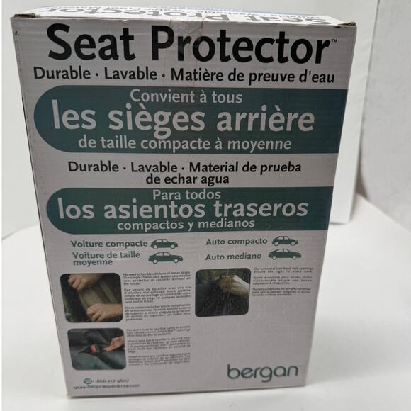 Bergan Seat Protector Compact to Mid Sized Rear Seats Black New - Picture 3 of 4